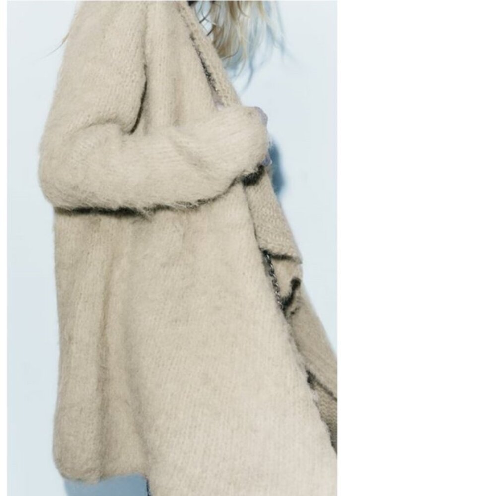Zara Brushed Effect Knit Cardigan NWT Size S-M - Picture 2 of 16